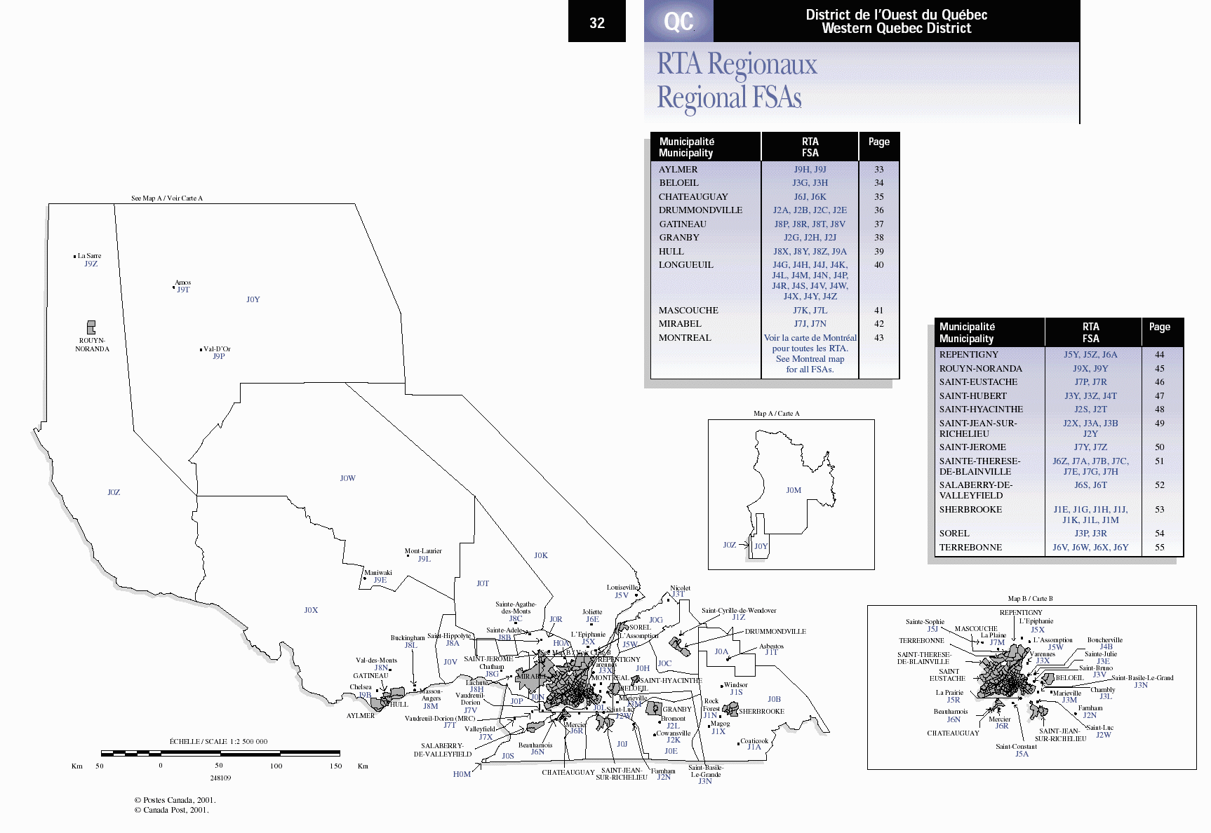 Western Quebec Postal Codes