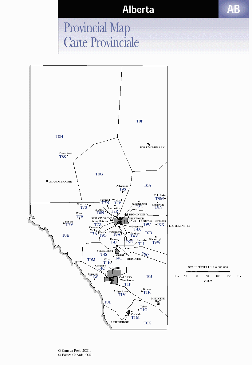 Alberta Postal Codes