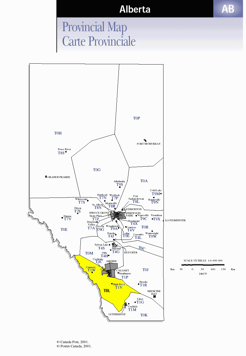 Alberta Postal Codes