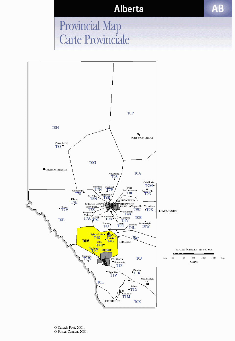 Alberta Postal Codes