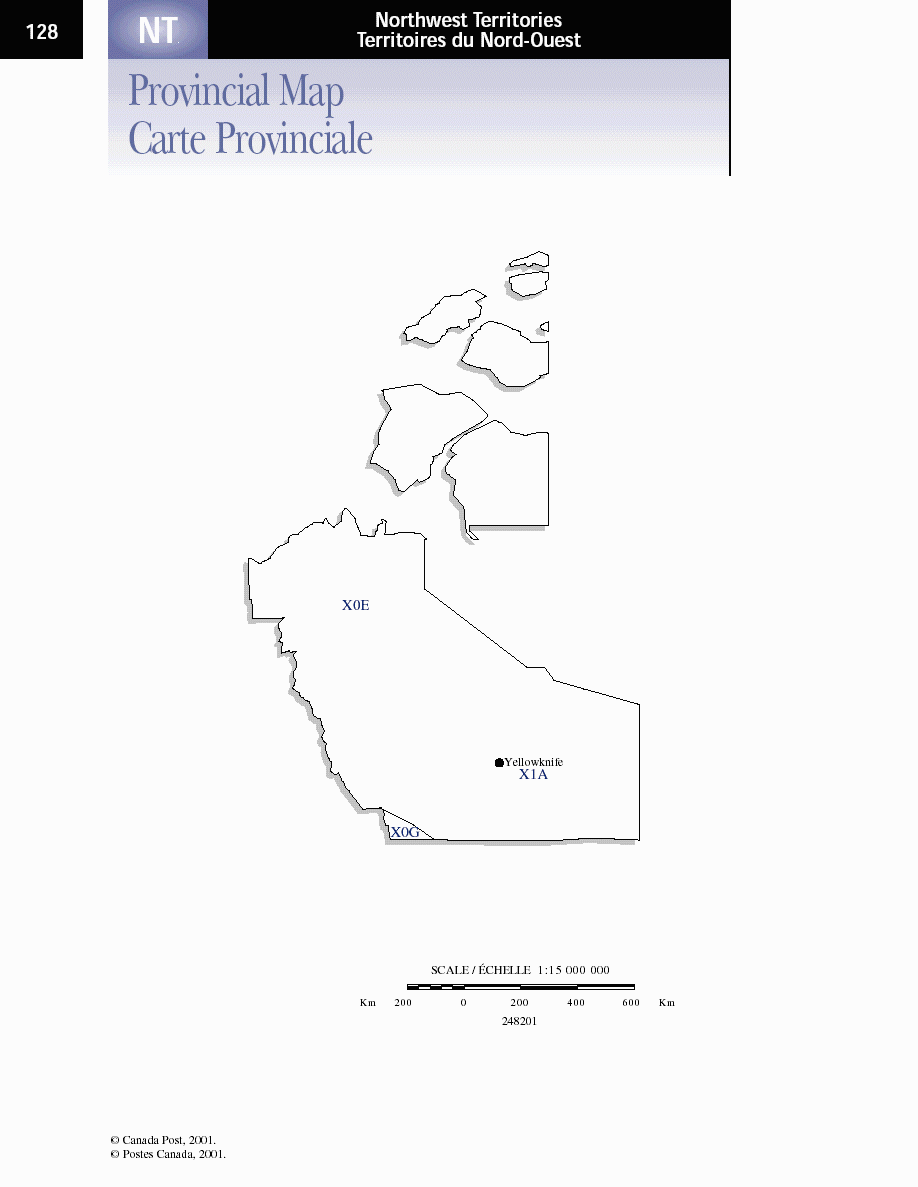 NorthWest Territories Postal Codes